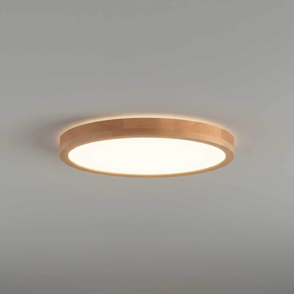 Plafonnier LED Rond en Bois | Luminaire Design Éclairant