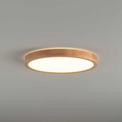 Plafonnier LED Rond en Bois | Luminaire Design Éclairant