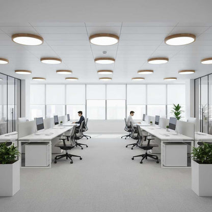 Plafonnier LED Rond en Bois | Luminaire Design Éclairant